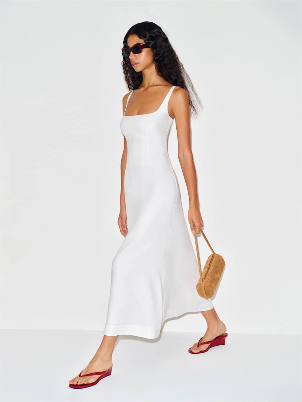 Reformation Sabine Linen Dress in White – Size 12 – New With Tags
